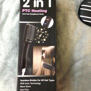 2-in-1 Ionic Hair Straightener Brush PTC Heating H